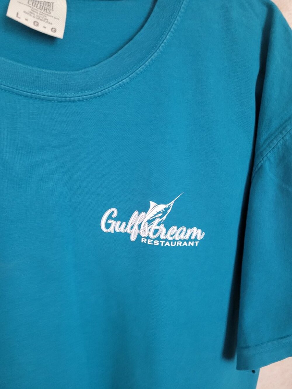 Gulfstream Teal T Shirt Carolina Beach, NC  Marlin Comfort Colors Size L